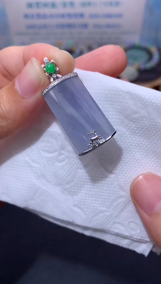 翡翠18K金镶嵌颈饰模式推广期48小时鉴赏期