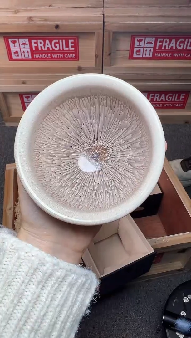 茶盏银丝水芽 建窑建盏主人杯