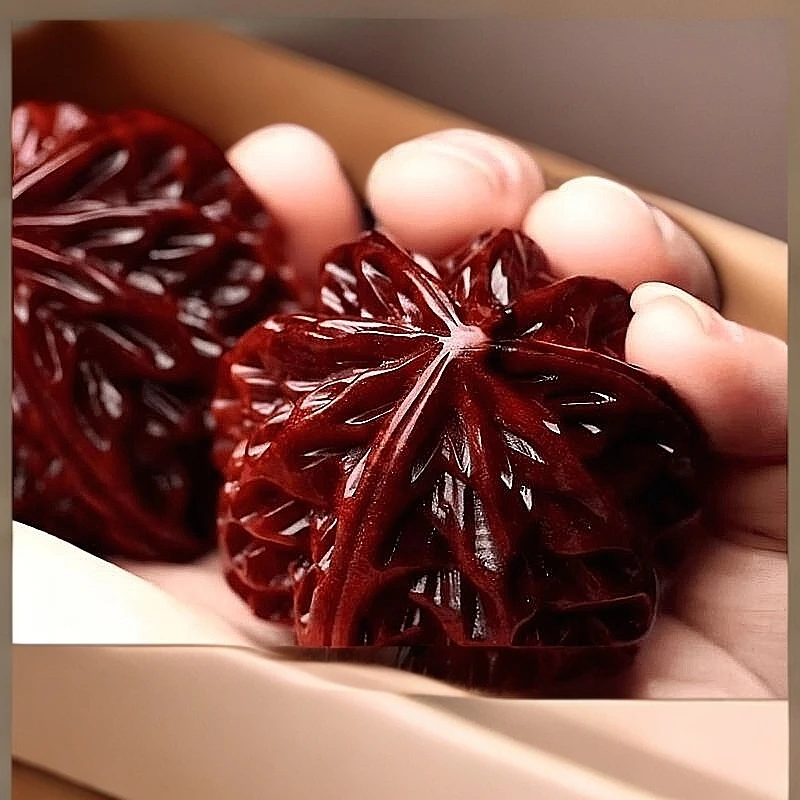 小叶紫檀高档木雕陶瓷手球创意文玩保健球手把件家居摆件工艺品