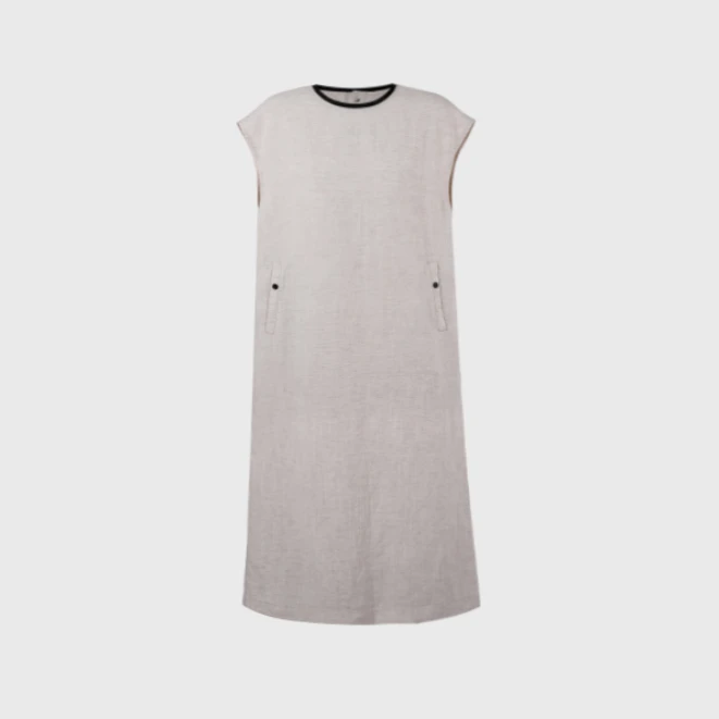 【秋水】气质时尚休闲百搭长款白色女装连衣裙BL2004