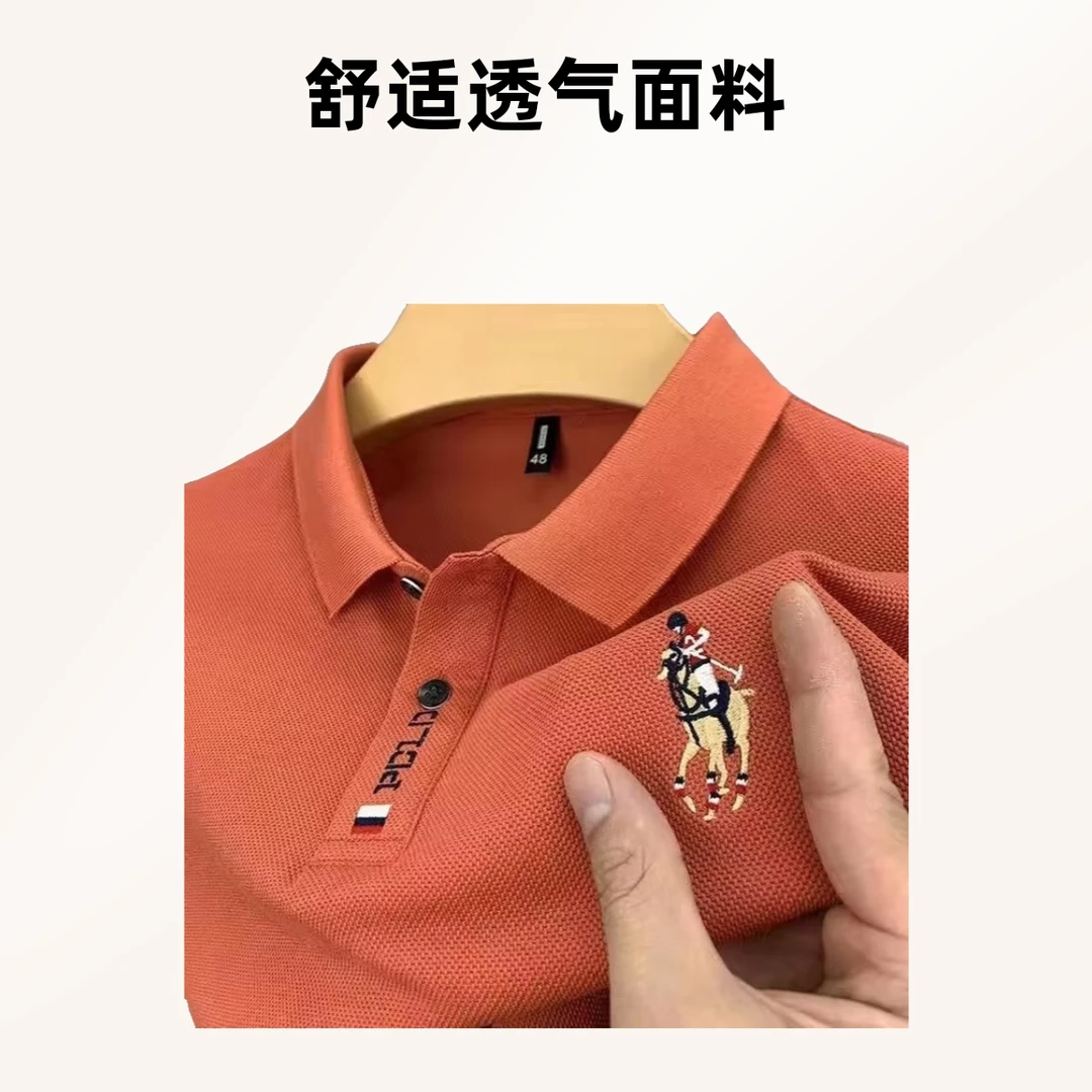夏季新款高端短袖t恤男士夏季新款保罗翻领polo衫休闲半袖潮流ins