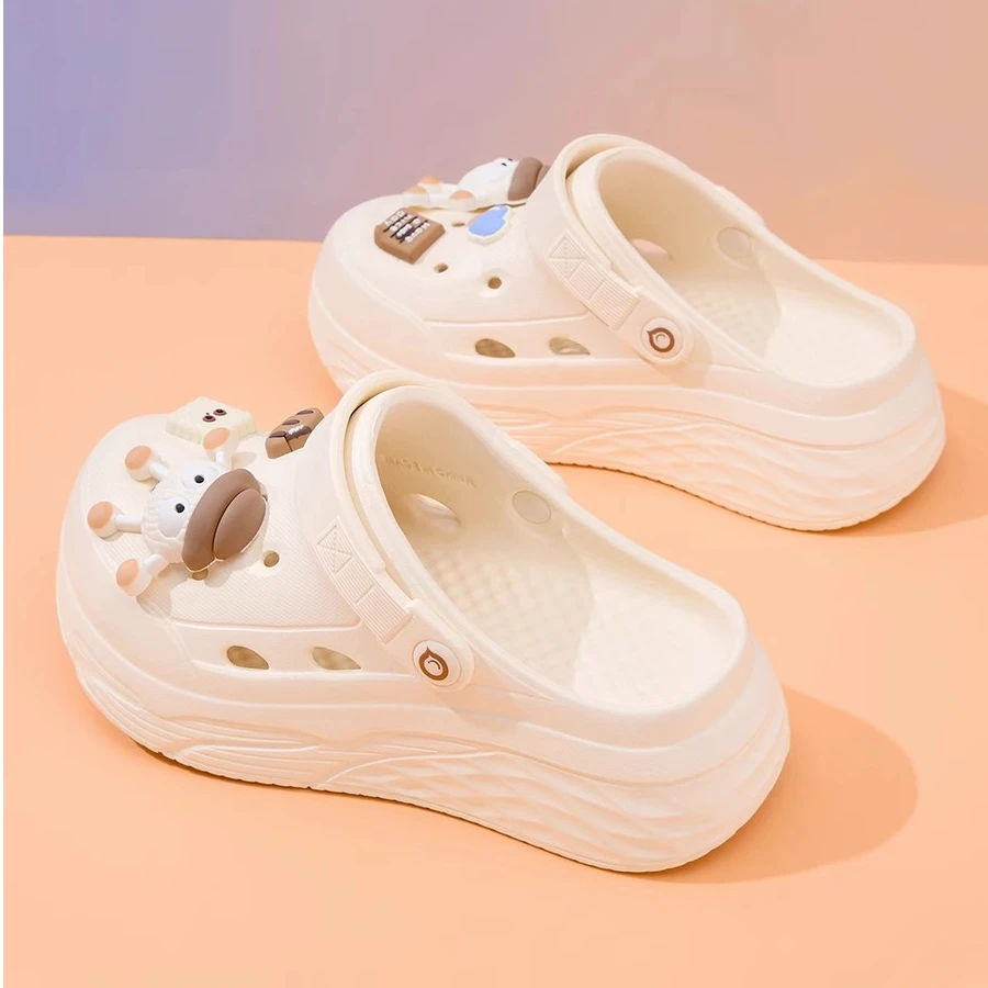 洞洞鞋女款厚底增高网红泡泡鞋女外穿防滑软底踩屎感松糕底凉拖