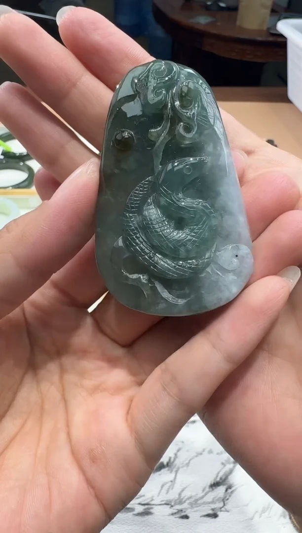 颈饰未镶嵌翡翠【瑞睿珠宝】翡翠灵蛇