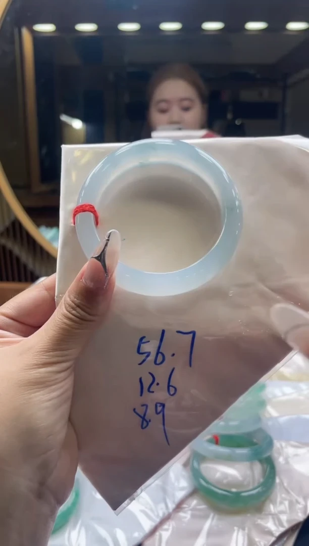 未镶嵌手镯翡翠【顶呱呱珠宝】天然缅甸A货翡翠手镯56.7mm正圈