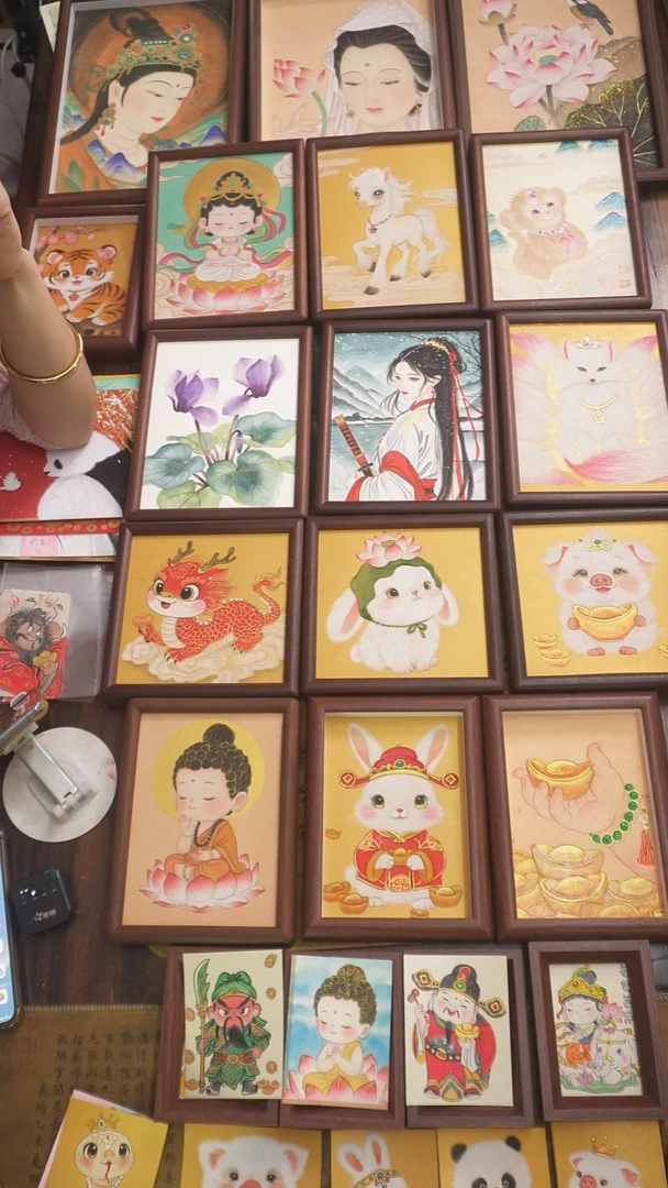 国画迷你仙客来花卉套装8