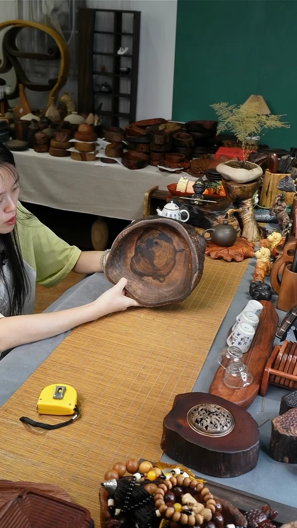 鸡翅木果盆23.5-21-6