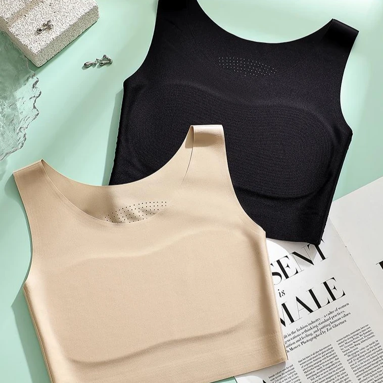 【粉底液束胸背心】大胸显小纸片人内衣舒适平胸神器隐形无痕塑胸女