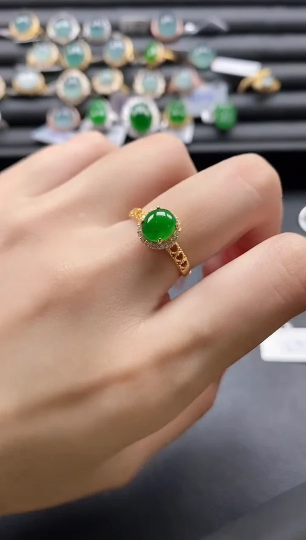 【闪购商品】翡翠戒指银S925镶嵌1111