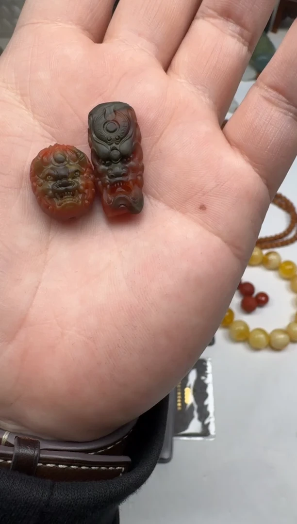 未镶嵌单珠南红玛瑙爱***芯单珠 南红玛瑙