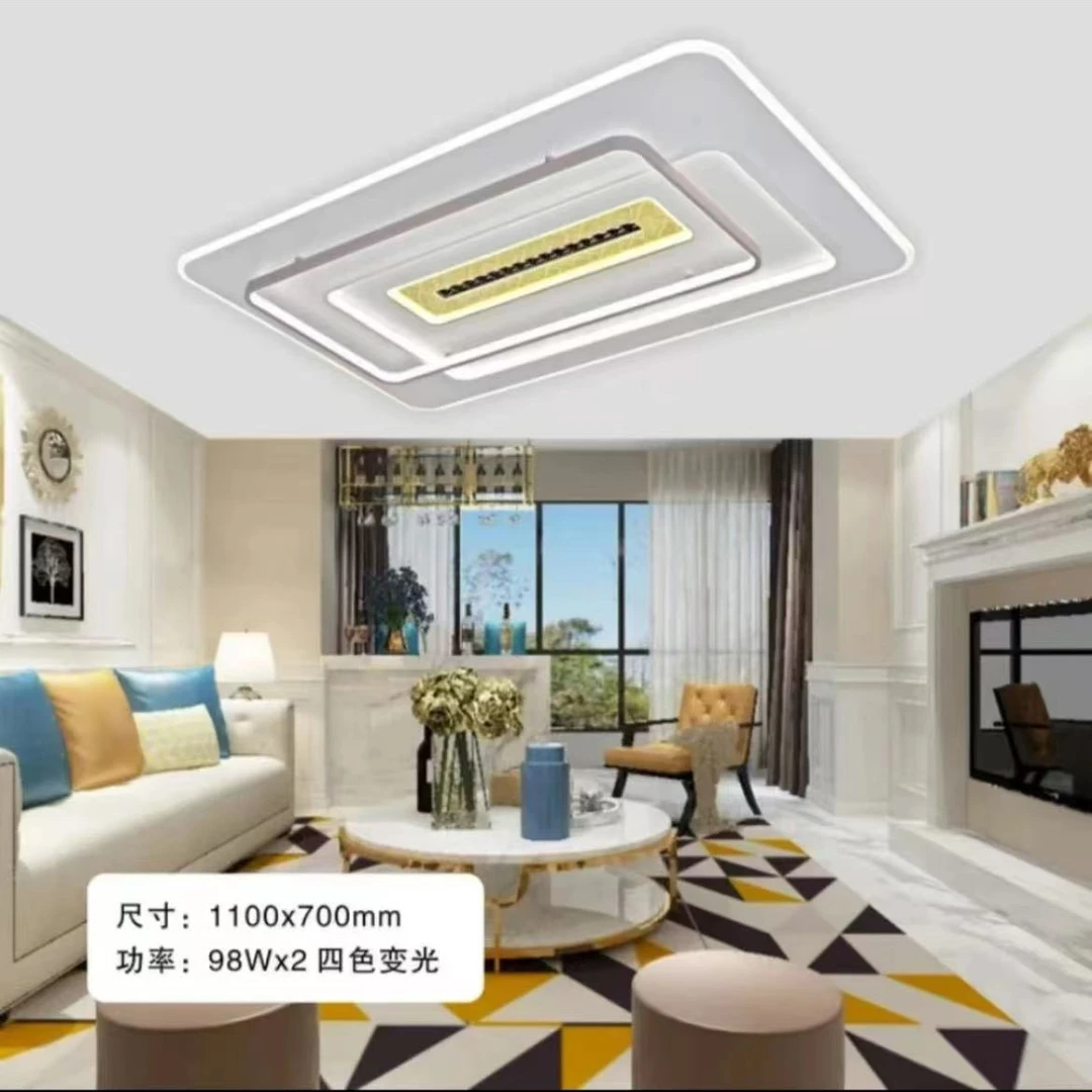 2907新款长方形智能语音客厅灯LED光源吸顶灯现代简约带遥控器