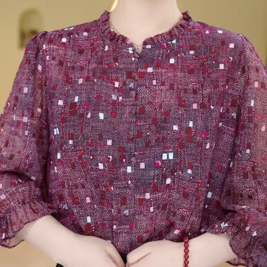 X2025新款专柜贵妇人紫色小衫