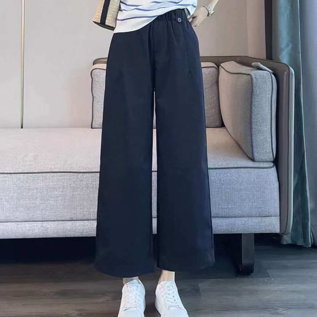 薄款休闲花苞裤女夏季新款宽松显瘦直筒阔腿裤#6617