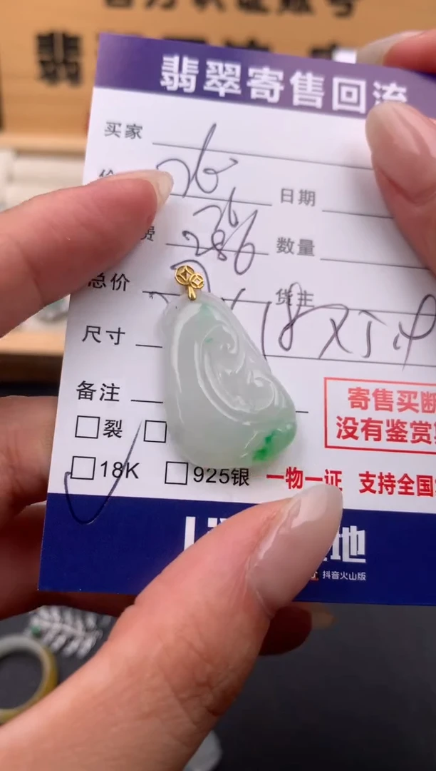 翡翠18K金镶嵌颈饰10134419