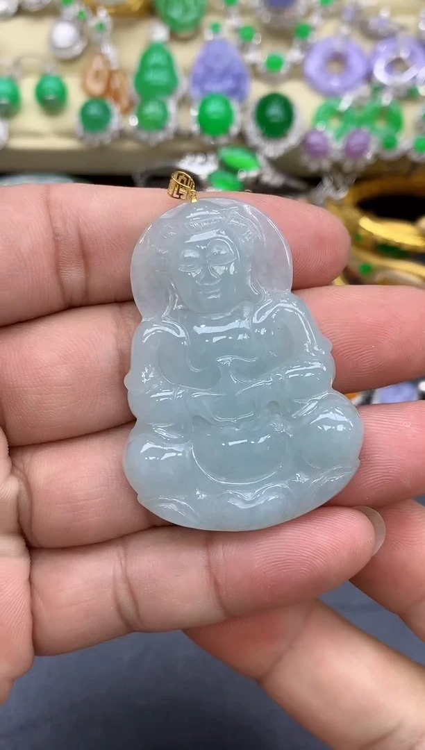 颈饰18K金镶嵌翡翠78-中国好珍宝