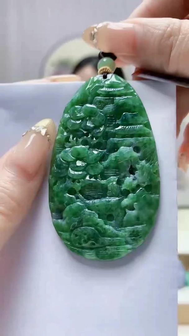 未镶嵌定制翡翠4852DD-毛货挂件34
