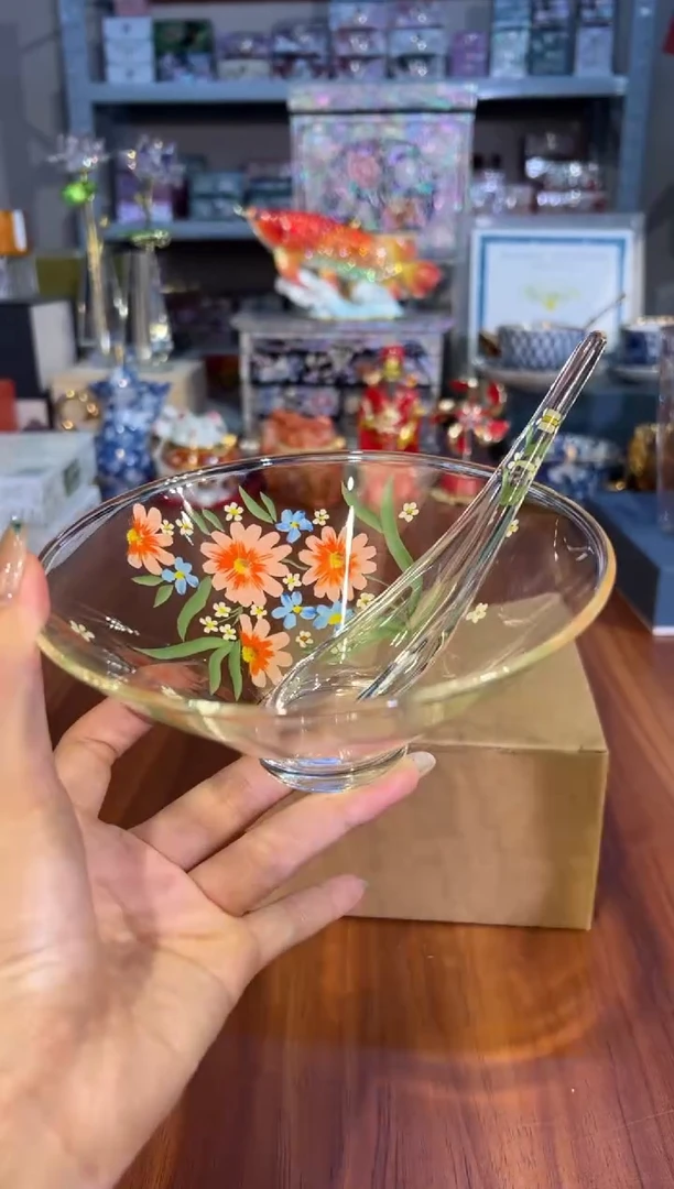 23手绘菊花沙拉碗