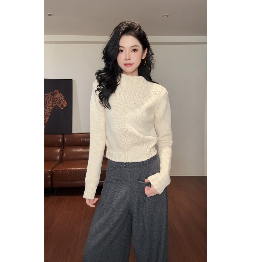 ZOUYASHIFA 中高领长袖设计感针织衫女装上衣 YSA89115