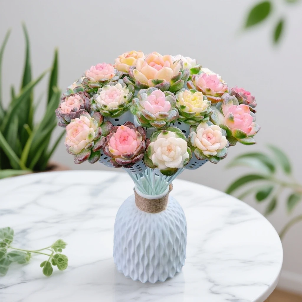 无土多肉七彩琉璃花束(20支