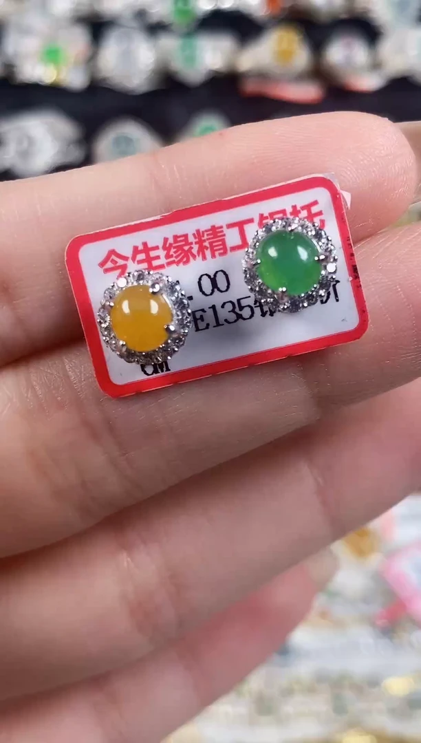 银S925镶嵌戒指翡翠 天然A货翡翠92