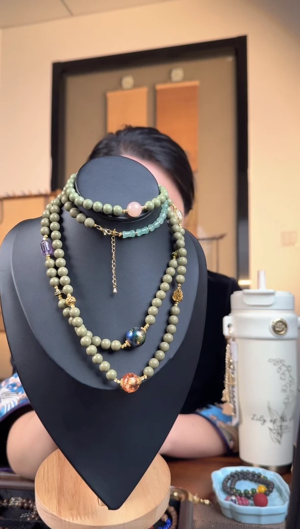 泥塑禅茶玉雪8mm斜跨