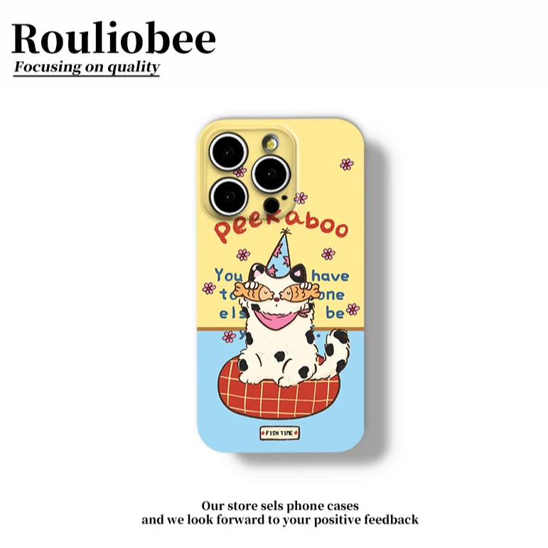 复古小鱼猫适用苹果16promax手机壳iPhone15p华为vivo小米oppo套