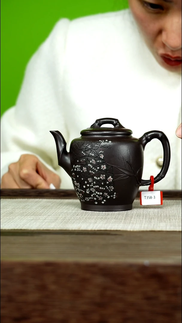 茶壶紫砂紫砂工艺厂T358  300 高竹节