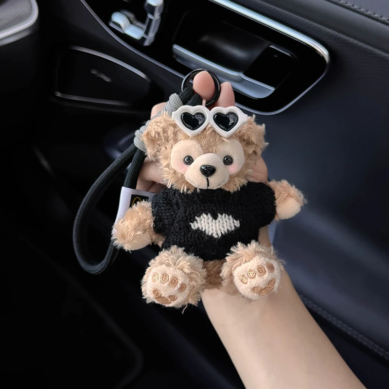 雪莉玫挂件画家达菲熊书包毛绒玩偶钥匙扣小熊精致可爱包包挂饰L