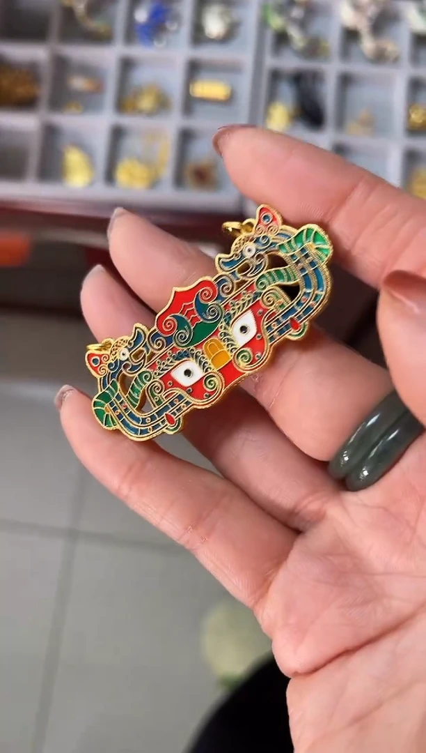 【闪购商品】 188号珐琅双面瑞兽牌（无链子）
