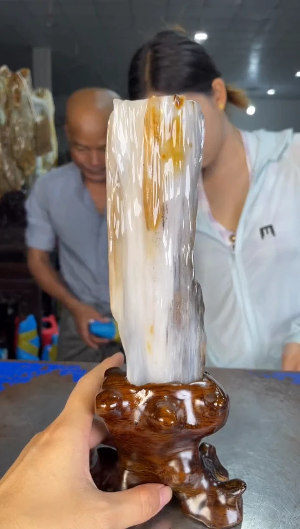 未镶嵌摆件硅化玉2