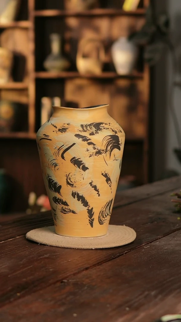 摆件29-317 陶瓷花器高28口径9-10