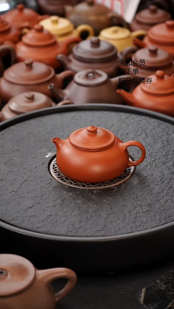 茶壶紫砂S**生生砂朱泥寒江 130cc