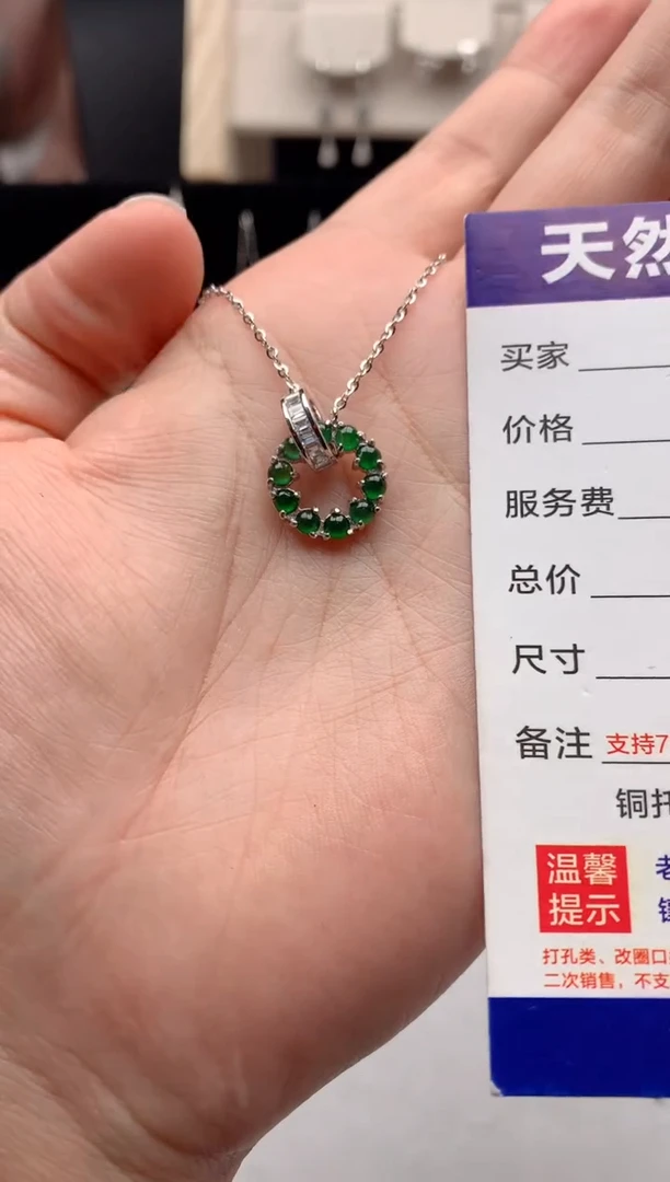 【闪购商品】翡翠项链银S925镶嵌1号