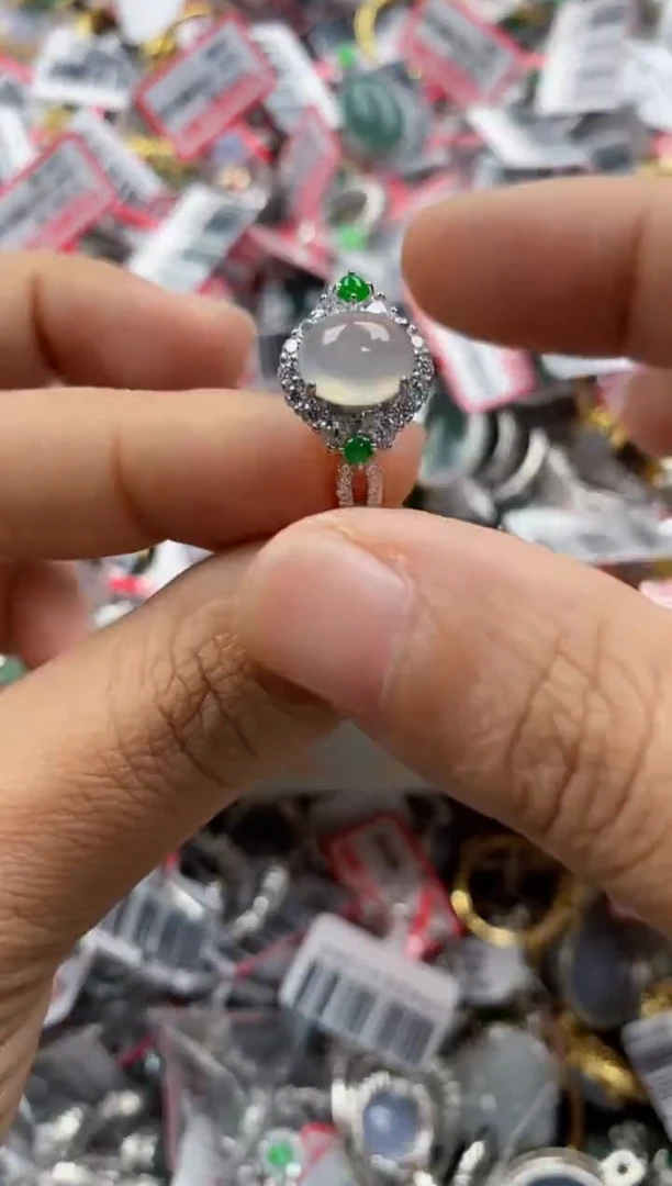银S925镶嵌戒指翡翠111                  5