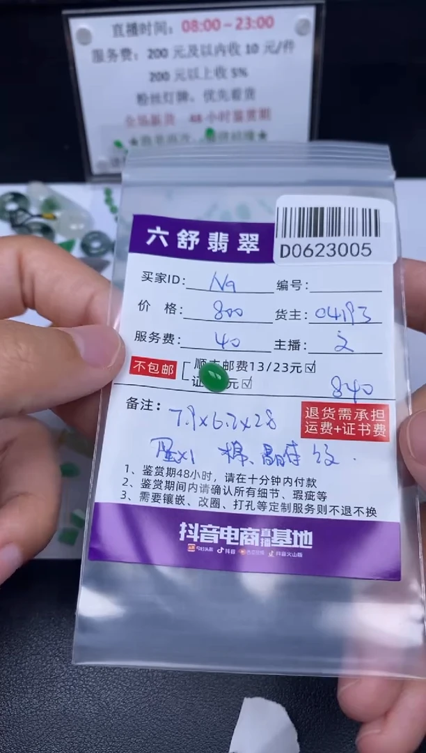 翡翠未镶嵌吊坠(不含链)N***?D0623005