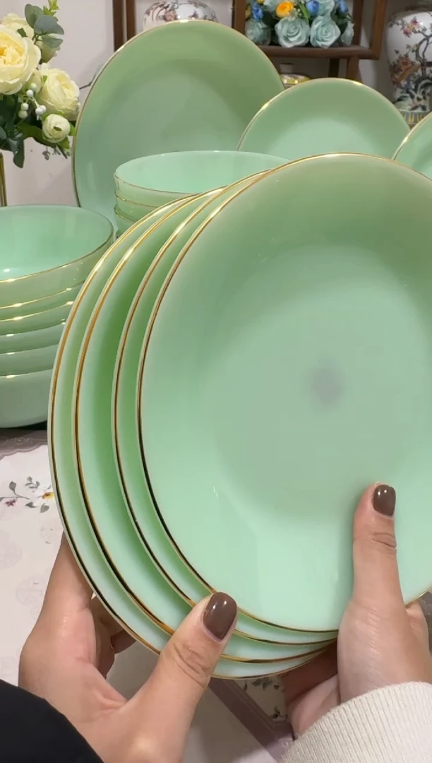 8英寸深盘4个  玉瓷【贝美】