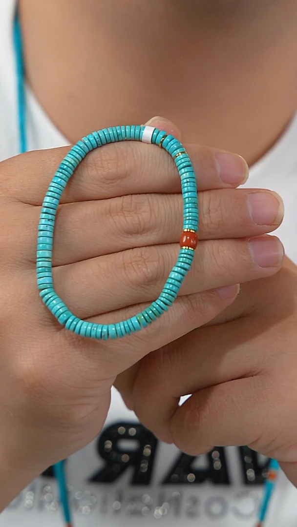 未镶嵌绿松石手串天然原矿绿松石手串4+