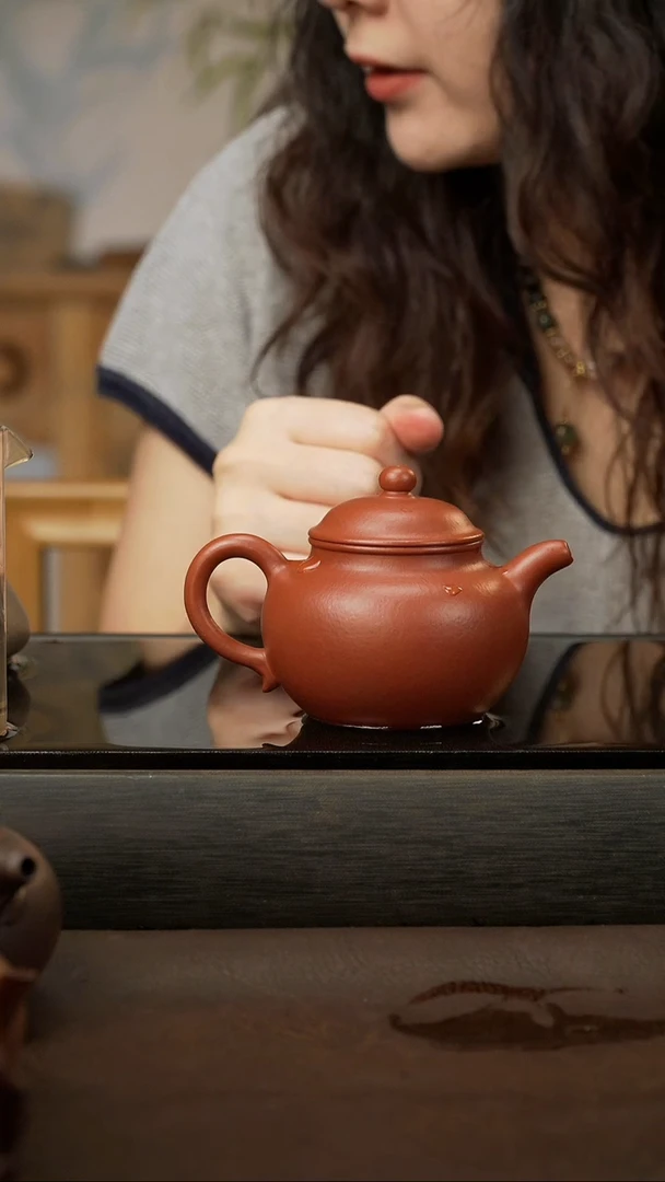 茶壶紫砂10 莲子 朱泥