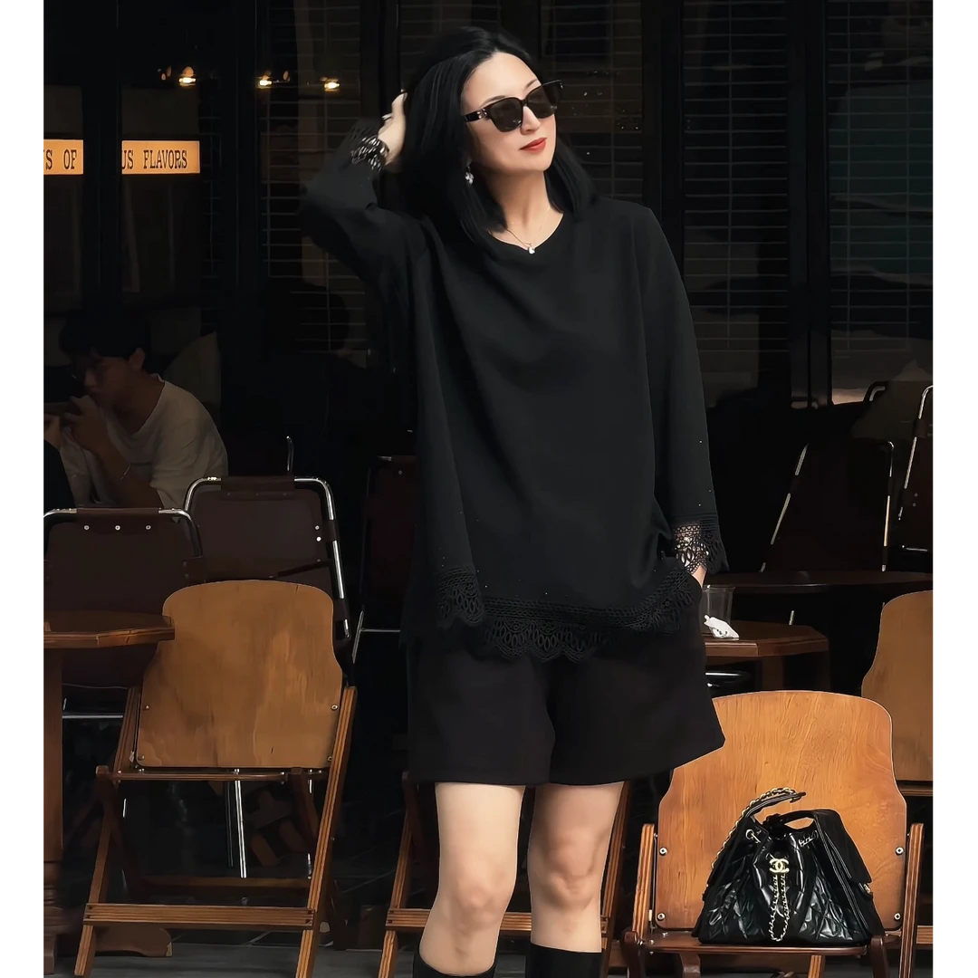 【娜姐新款7082款】2025年巴瑟大码女装宽松显瘦百搭潮流长袖卫衣裙