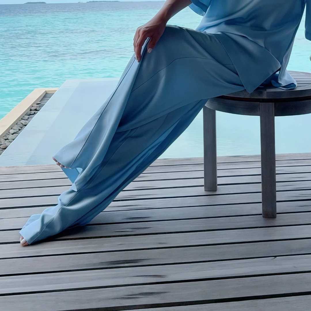 【顾文婷推荐】YOUWEI有尾25 天丝醋酸橡筋腰休闲长裤 DT5425207