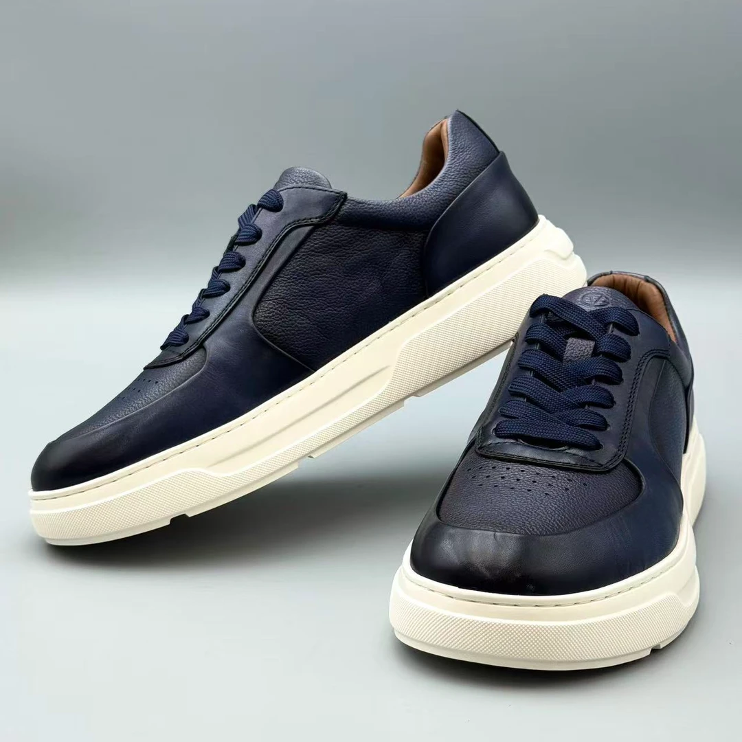 【华】真皮鞋英伦风男士商务休闲鞋男皮鞋710-81