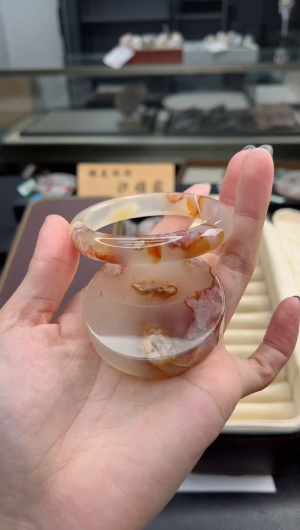 石英质玉手镯未镶嵌55圈口（赠送镯心）6357165