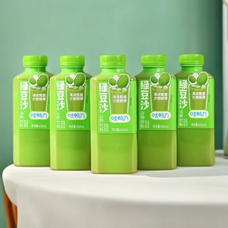 味畅力生榨绿豆沙绿豆饮料450ml清凉整夏冰沙感醇厚瓶装网红饮品
