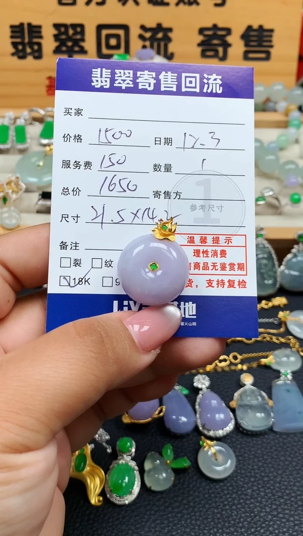 颈饰18K金镶嵌翡翠10151388