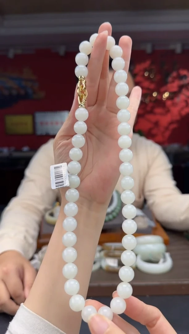 颈饰未镶嵌和田玉白玉妈妈链卡12