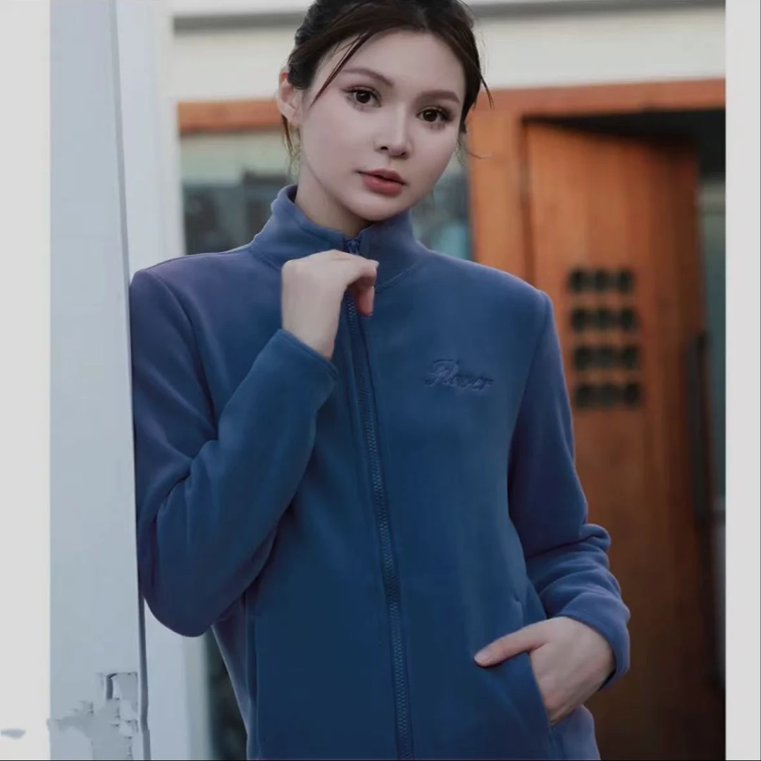 7729-男女美绒衣（雾霾蓝）摇粒绒防风外套