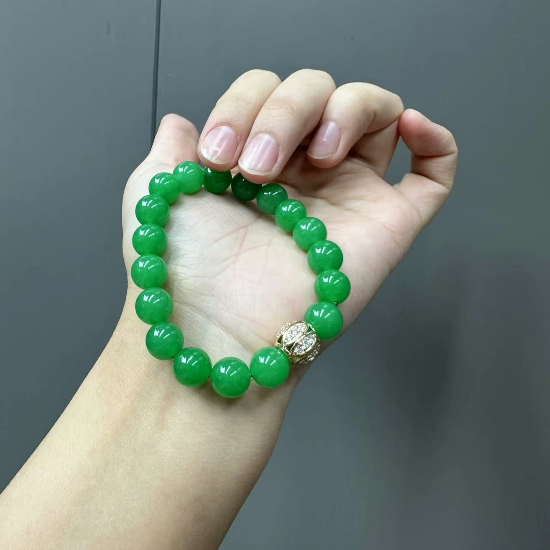 翡翠14k设计款10mm手串