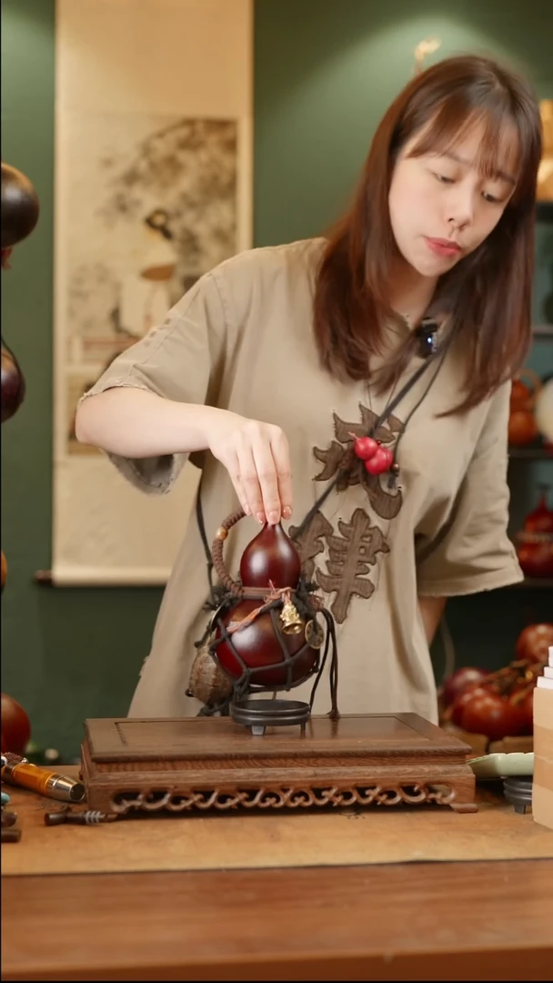 196号精品天然大漆工艺防渗内胆酒葫芦~