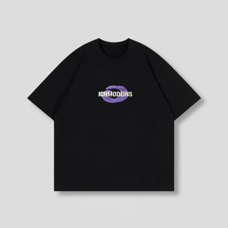 纯棉T恤夏季休闲潮流百搭圆领ins-紫圈