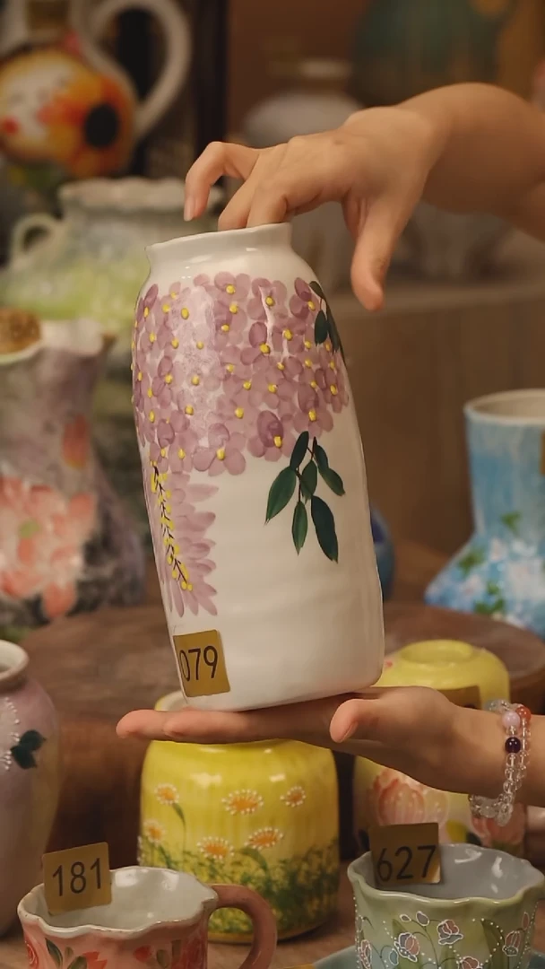 陶瓷079景德镇设计师手作花器摆件侘寂风