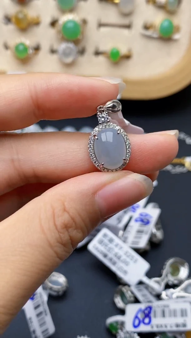 银S925镶嵌戒指翡翠8562